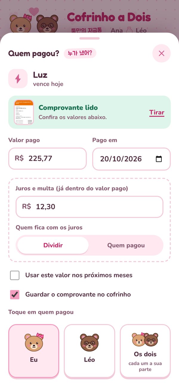 Comprovante lido: valor pago de R$ 225,77, pago em 20/10/2026, com R$ 12,30 de juros